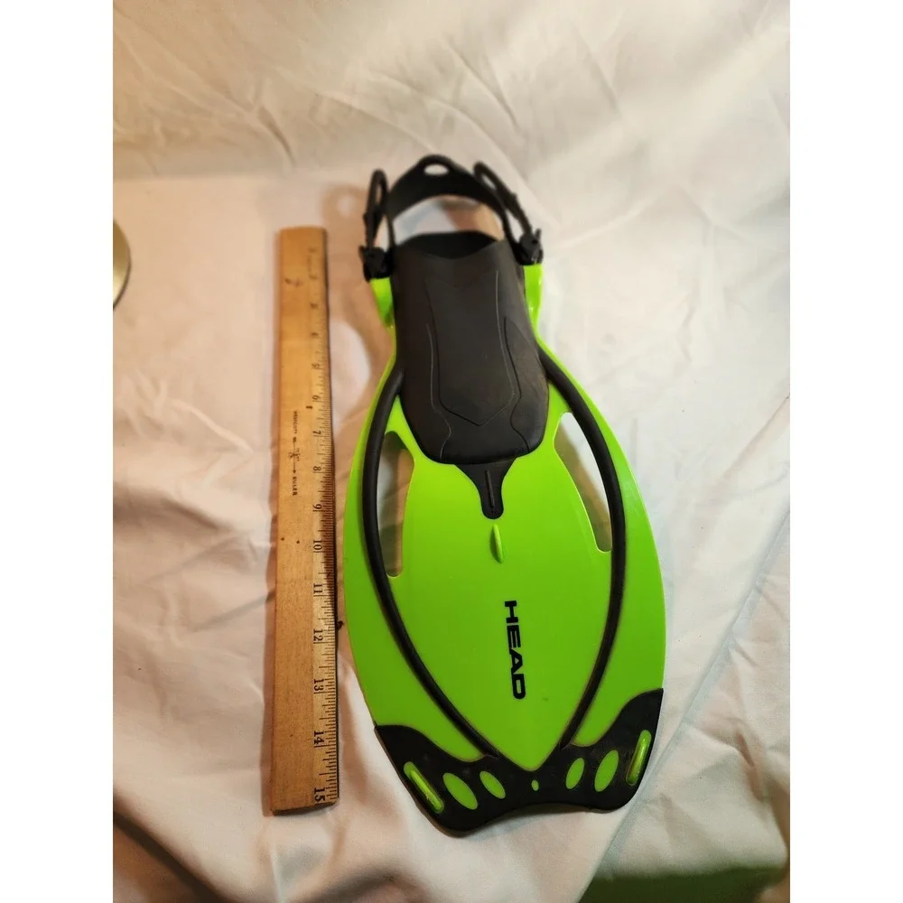 Head Kids Snorkel Set Fins Goggles Mask Turtle Backpack Lime Green Speedo Junior